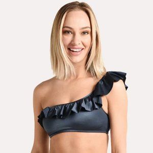 NWT Seafolly Shine On One Shoulder Bikini Top in Blueprint